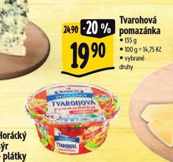 Albert Tvarohová pomazánka nabídka