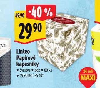 Albert Linteo papírové kapesníky nabídka