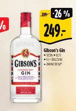 Albert Gibson's gin nabídka