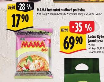 Albert Mama instantní nudlová polévka nabídka