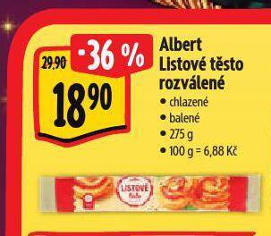 Albert Listové těsto nabídka