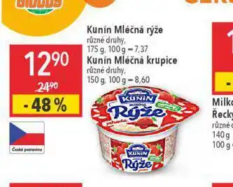 Globus Kunín mléčná rýže nabídka