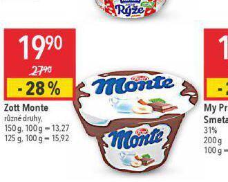 Globus Zott monte nabídka
