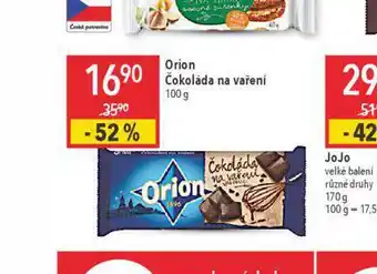 Globus Orion čokoláda na vaření nabídka