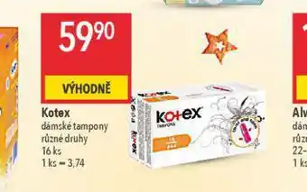Globus Kotex dámské tampony nabídka
