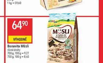 Globus Bonavita müsli nabídka
