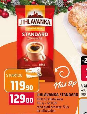 Terno Jihlavanka standard mletá káva nabídka