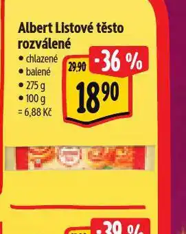 Albert Albert listové těsto rozválené nabídka