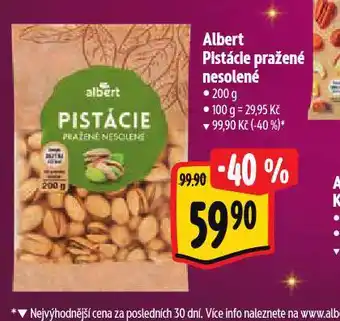 Albert Albert pistácie pražené nesolené nabídka