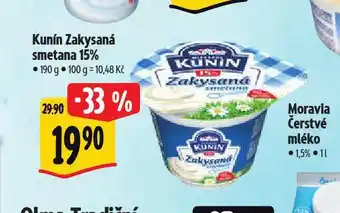 Albert Kunín zakysaná smetana 15% nabídka
