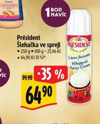 Albert Président šlehačka ve spreji nabídka