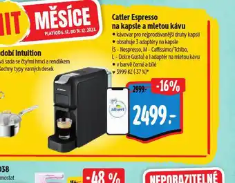 Albert Catler espresso na kapsle a mletou kávu nabídka