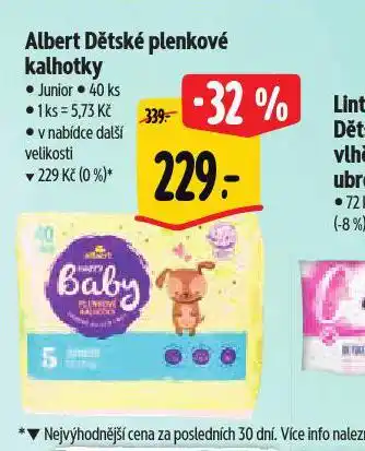 Albert Albert dětské plenkové kalhotky nabídka