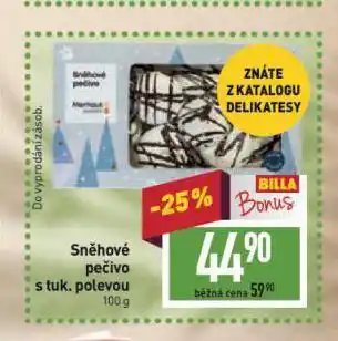 Billa Sněhové pečivo nabídka