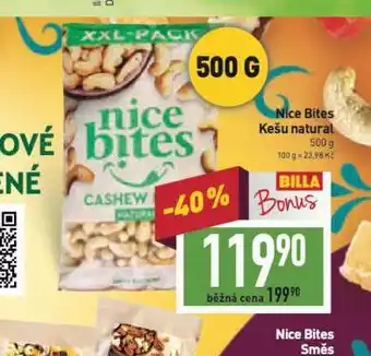 Billa Nice bites kešu nabídka