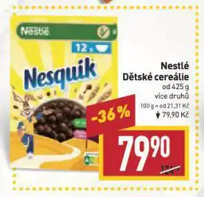 Billa Nestlé dětské cereálie nabídka