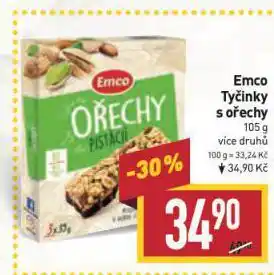 Billa Emco tyčinky s ořechy nabídka