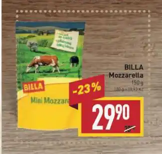 Billa Mozzarella sýr nabídka