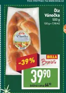 Billa Olz vánočka nabídka
