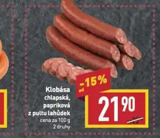 Billa Klobása chlapská nabídka