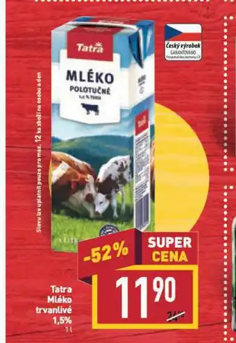 Billa Tatra mléko trvanlivé nabídka