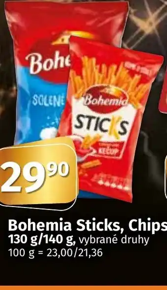 Coop Bohemia Sticks, Chips 130 g/140 g nabídka