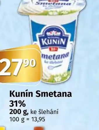 Coop Kunín Smetana 31% nabídka