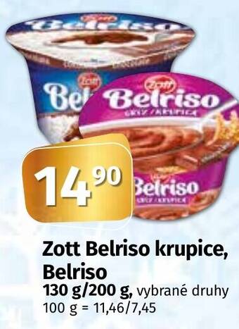 Coop Zott Belriso krupice, Belriso nabídka