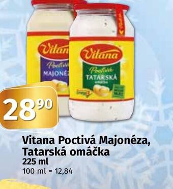 Coop Vitana Poctivá Majonéza, Tatarská omáčka 225 ml nabídka