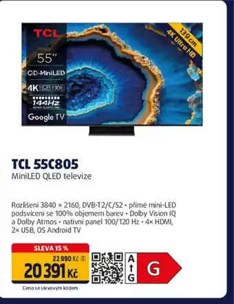Datart TCL 55C805 MiniLED QLED televize nabídka
