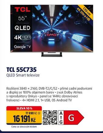 Datart TCL 55C735 QLED Smart televize nabídka