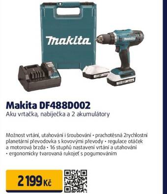 Datart Makita DF488D002 Aku vrtačka, nabíječka a 2 akumulátory nabídka