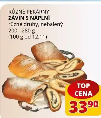Flop RŮZNÉ PEKÁRNY ZÁVIN S NÁPLNÍ nabídka