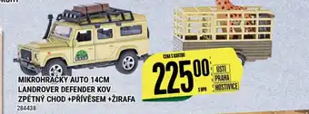 Tamda Foods MIKROHRAČKY AUTO 14CM LANDROVER DEFENDER KOV ZPĚTNÝ CHOD +PŘÍVĚSEM +ŽIRAFA nabídka