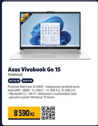 Euronics Asus Vivobook Go 15 Notebook nabídka
