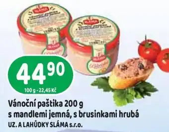 Brněnka Vánoční paštika 200 g s mandlemi jemná, s brusinkami hrubá nabídka