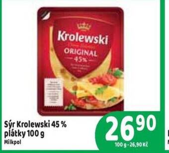 Brněnka Sýr Krolewski 45% plátky 100 g nabídka