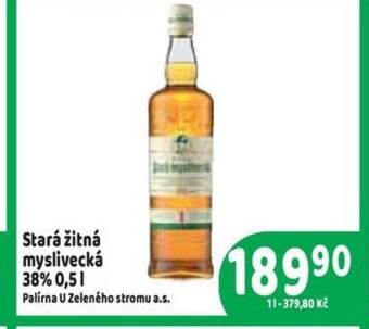 Brněnka Stará žitná myslivecká 38% 0,5 l. nabídka