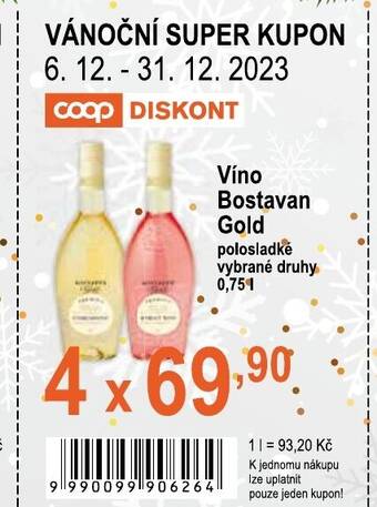 COOP DISKONT Víno Bostavan Gold nabídka