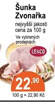 COOP DISKONT Šunka Zvonařka nabídka