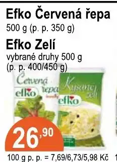 COOP DISKONT Efko Červená řepa ,Efko Zelí nabídka