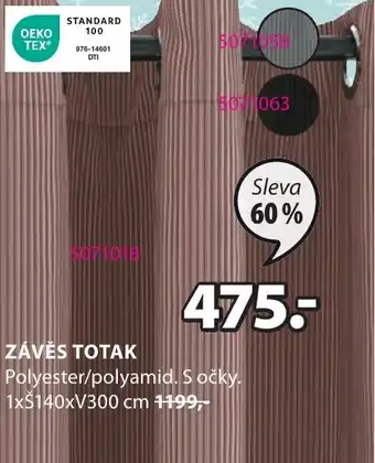 JYSK ZÁVĚS TOTAK nabídka