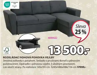 JYSK ROZKLÁDACÍ ROHOVÁ POHOVKA VEJLBY nabídka
