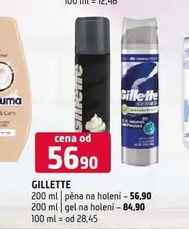 Terno Gillette gel na holení nabídka