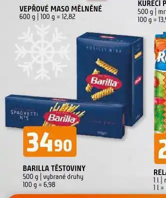 Terno Barilla těstoviny nabídka