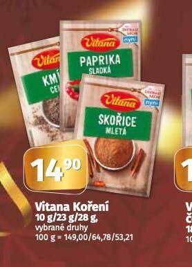 Coop Vitana koření nabídka