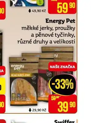 Teta Energy pet měkké jerky, proužky a pěnové tyčinky nabídka