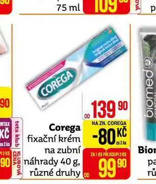 Teta Corega fixační krém na zubní náhrady nabídka