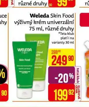 Teta Weleda skin food výživný krém nabídka