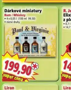 Norma Dárkové miniatury rum / whiskey nabídka